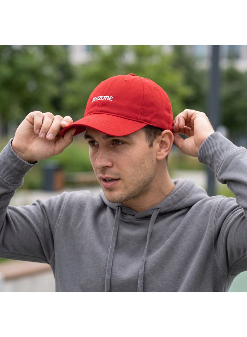 Icezone Red Hat - 100% Cotton, Adjustable Strap, UV Protection - Image 5
