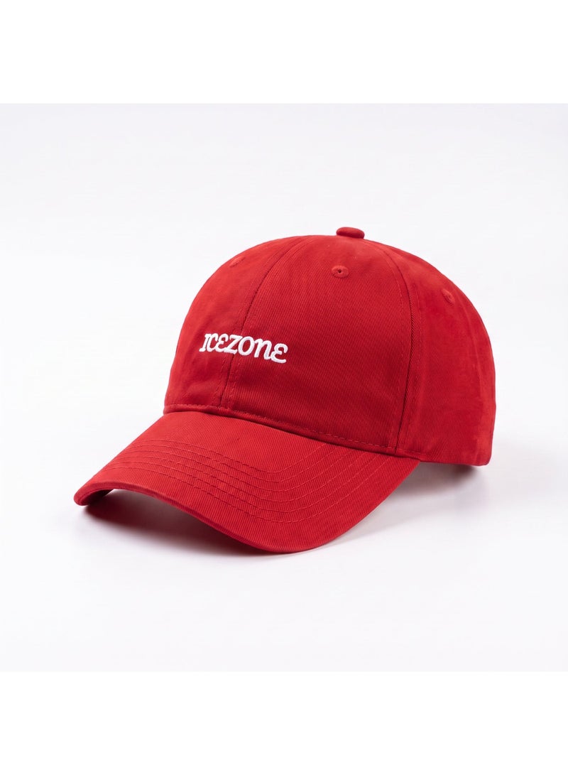 Icezone Red Hat - 100% Cotton, Adjustable Strap, UV Protection - Image 1