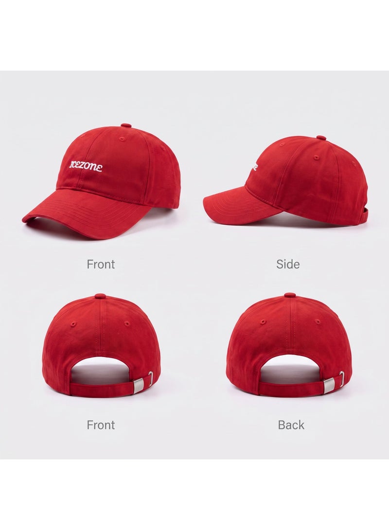 Icezone Red Hat - 100% Cotton, Adjustable Strap, UV Protection - Image 3