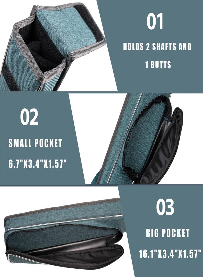 Collapsar 1x2 Pool Cue Case Holds 1 Butt and 2 Shafts,Heavy Duty Billiard Stick Bag with Adjustable Shoulder Straps - Image 2