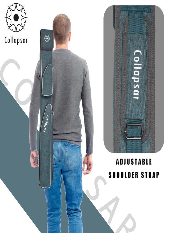 Collapsar 1x2 Pool Cue Case Holds 1 Butt and 2 Shafts,Heavy Duty Billiard Stick Bag with Adjustable Shoulder Straps - Image 4