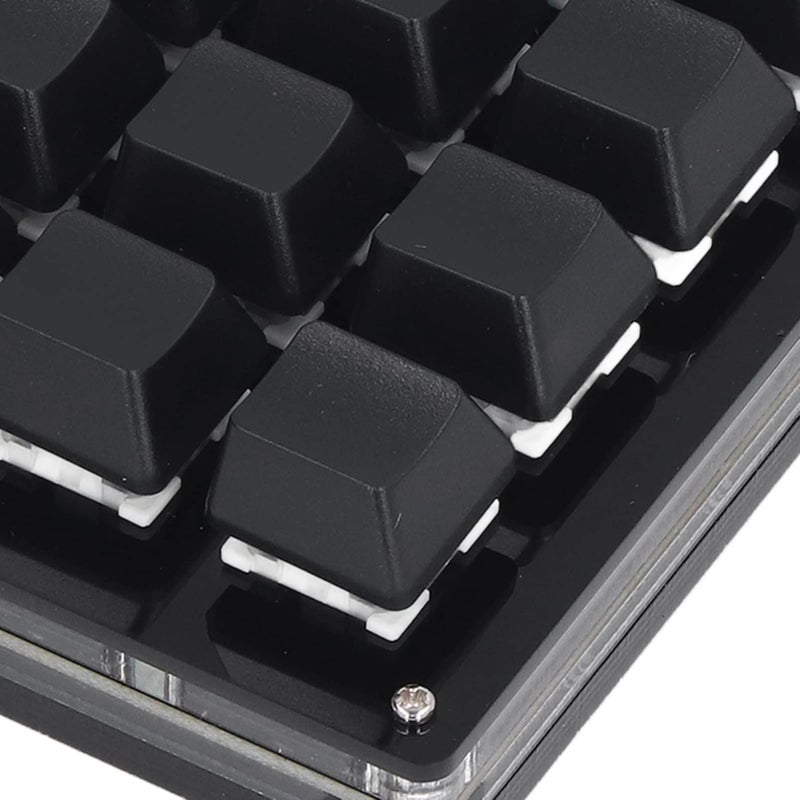 12 مفاتيح لوحة مفاتيح ميكانيكية صغيرة قابلة للبرمجة عبر USB محمولة، لوحة ألعاب بيد واحدة مع قرصين دوارين لون أسود. - Image 5