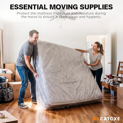 Axgatoxe 2PC Plastic Mattress Bag for Moving Storage, Waterproof Mattress Cover, Mattress Protector for Moving Supplies - Twin Size (1.5MIL) - Image 4