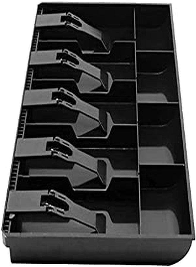 Drofail Drawer Cash Trey For Money Organizer 5 Cash and 4 Coin Compartment for Petty Cash Money Storage Box (Black) - Image 2