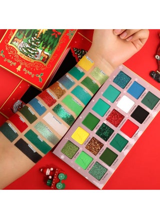 Christmas Makeup Palette,18 Colors Highly Pigmented Multichrome Red Green Eyeshadow Pallet,Matte Shimmer Eye Shadow, Red Green Gold Fine Pressed Glitter Shades For Face Body | Grinch Makeup - pzsku/ZC9543374533E126F13E5Z/45/_/1734437535/c124d8e3-4a66-4a22-a538-82bf60424987