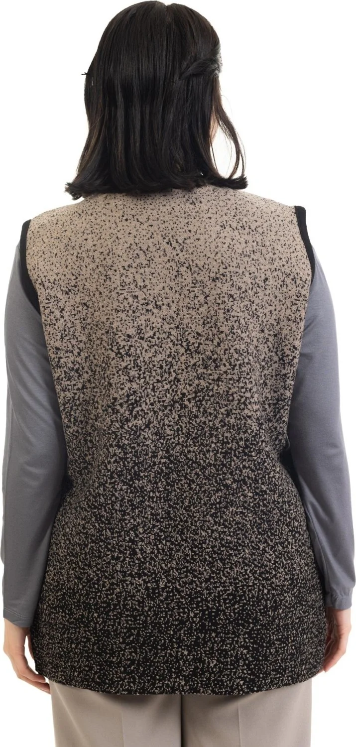 موتلو سيتي Women Middle Age and Above Knitwear Knit Rain Pattern Buttonless Mother Vest 334