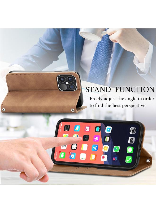 اس-توب جراب هاتف iPhone 14 Plus مصنوع من الجلد بتصميم كلاسيكي مع غطاء مغناطيسي قابل للطي - Image 5