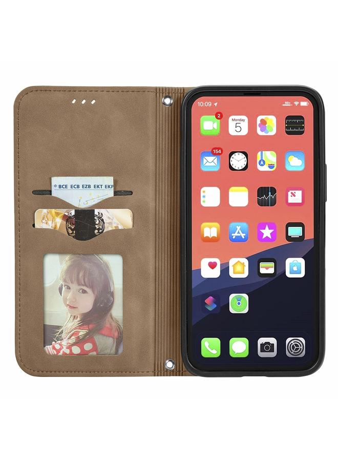 اس-توب جراب هاتف iPhone 14 Plus مصنوع من الجلد بتصميم كلاسيكي مع غطاء مغناطيسي قابل للطي - Image 3