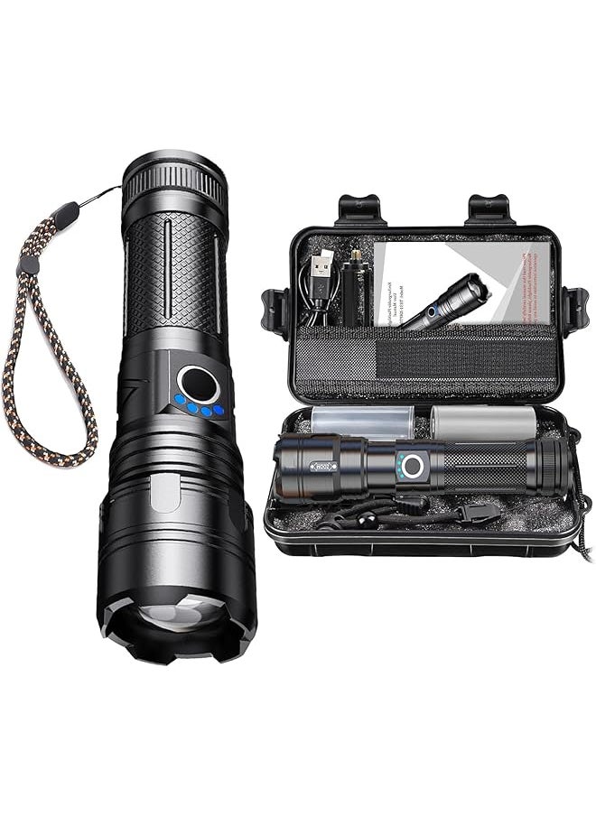 PROMASS promass Led Flashlight Rechargeable Torch Light,Portable Flashlight High Lumens Flash Light USB Handheld Powerful Torches for Camping Hiking Emergency or household,Waterproof Portable  - Image 1