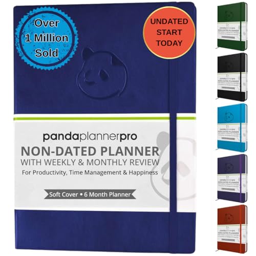 Panda Planner Pro Daily Planner 2026 – 6 Month Undated Planner with Hourly Schedule, Large 8.5x11 Layout, To Do List, Daily Journal, Goal Planner, Habit Tracker & Gratitude Organizer for Home/Office – Purple - Image 1