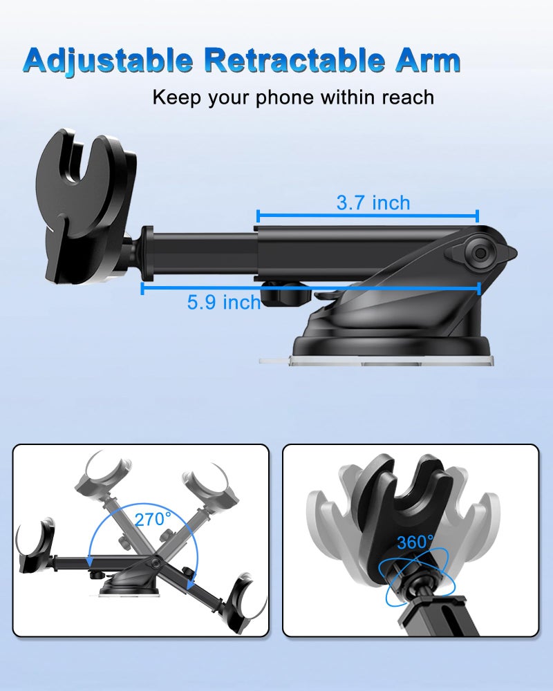 JCTRIWAY for Pop Socket Car Mount, Suction Cup Socket Grip Holder for Car with Strong 3M Sticky Adhesive, Dashboard Windshield Car Phone Holder Works for Popsocket, Fits All Smartphones with Pop Grip - Image 5