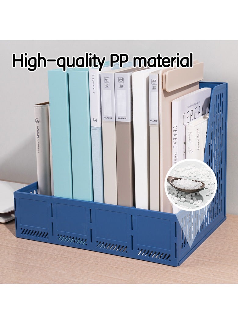 Deli Deli E9844 Magazine Holder, 4 Compartments, Black, High Quality PP Material, Removable Structure, Index Sticker for Organization, - Image 3