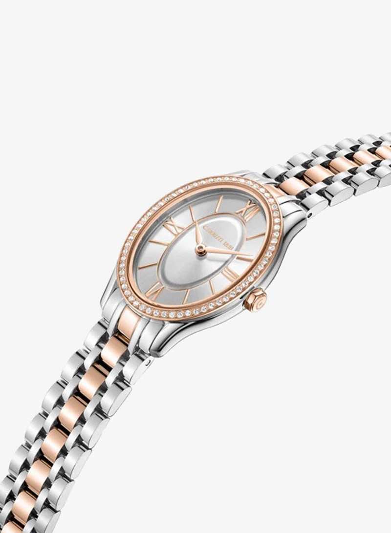 شيروتي 1881 Brescia Silver Dial Stainless Steel Bracelet Analog Watch for Women, 26.5mm
