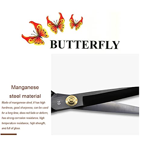 Butterfly Premium Tailoring scissors for cloth cutting - Professional Fabric Sewing anti rust stainless steel Tailor Scissors, Black - Set of 1 - Image 3