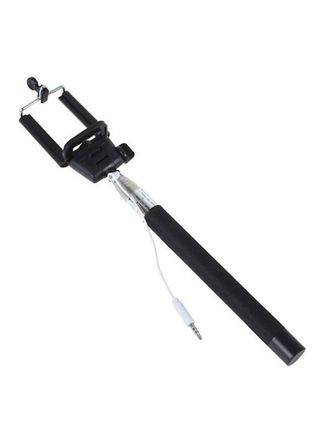 Built In Wire Selfie Stick For iPhone 6 Black/Silver