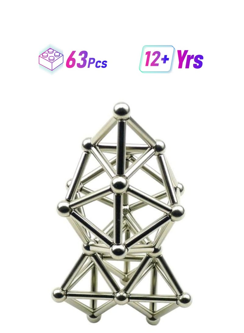 63-Piece Magnetic Building Blocks Set  Premium Quality  - Image 1