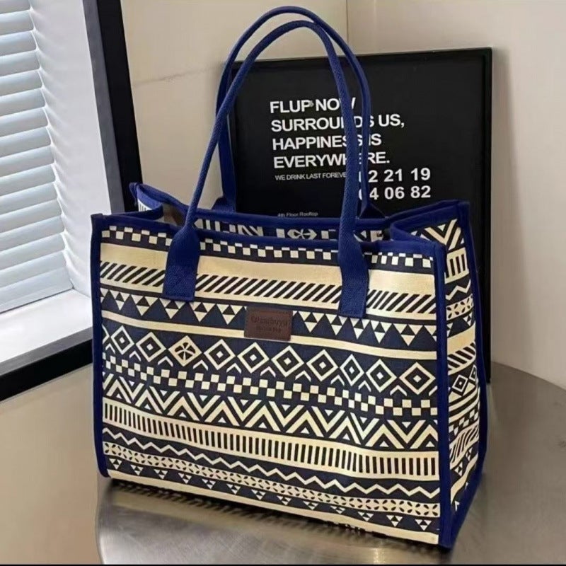 Large Capacity Shoulder Bag Women'S Commuter Canvas Satchel Shopping Bag Travel Commuter Bag - Image 1