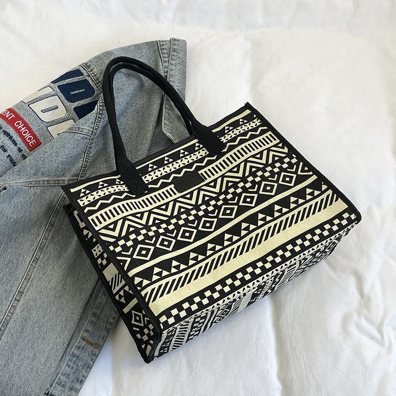 Large Capacity Shoulder Bag Women'S Commuter Canvas Satchel Shopping Bag Travel Commuter Bag - Image 2