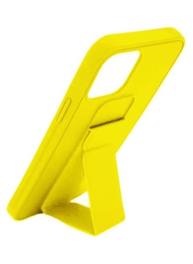 ACLIX iPhone 14 Pro Max Case with Hand Grip Foldable Magnetic Kickstand Wrist Strap Finger Grip Cover 6.7 inch Yellow - Image 3