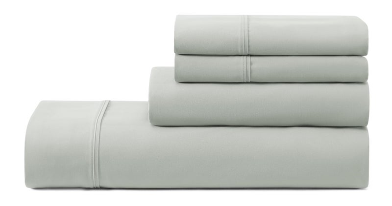 UGG Hedi Queen Sheet Set 4-Piece Luxury Cooling Sheets Deep Pockets Premium Bedding with 2 Pillow Shams Hypoallergenic Machine Washable Soft Lightweight Bed Set for Bedroom, Queen, Mineral Green - Image 1
