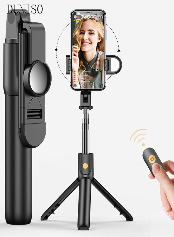 DUNISO Gimbal Stabilizer for Smartphone Extendable Selfie Stick Tripod with Wireless Remote Fill Light and Auto-Balance Phone Holder for All Cell Phone - Image 1