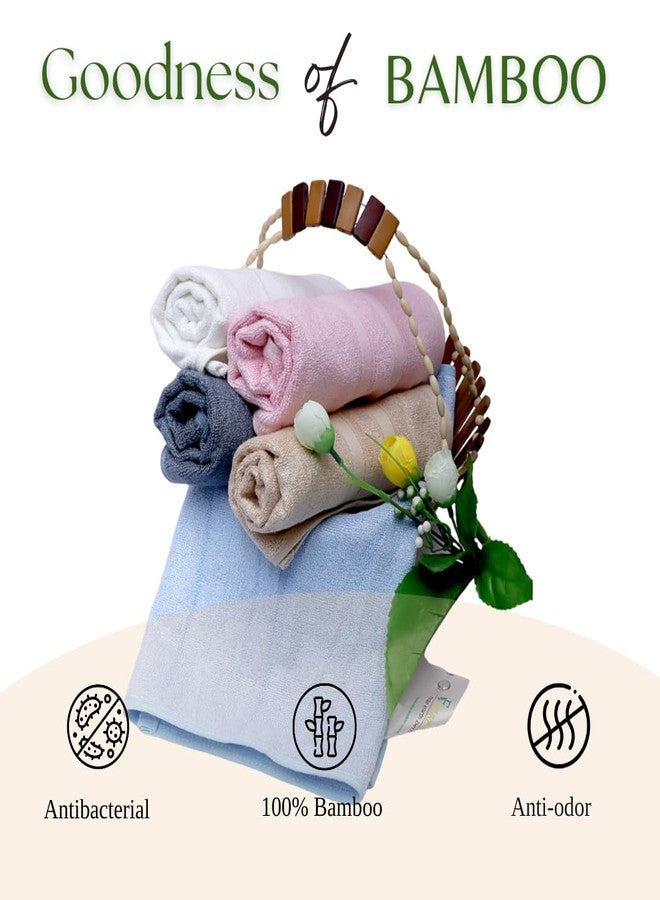 FUTURE'S ROOTS 100% Bamboo Face Towel for Women/Men/Newborn | 600 GSM Ultra-Soft, Anti-Odor & Hypoallergenic Towel for Sensitive Skin | Towel/Napkin/Hanky for Facewash/Gym | Pack of-3(Blue,White,Pink) - Image 3