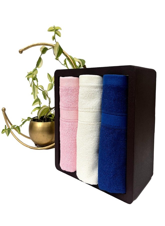 FUTURE'S ROOTS 100% Bamboo Face Towel for Women/Men/Newborn | 600 GSM Ultra-Soft, Anti-Odor & Hypoallergenic Towel for Sensitive Skin | Towel/Napkin/Hanky for Facewash/Gym | Pack of-3(Blue,White,Pink) - Image 1