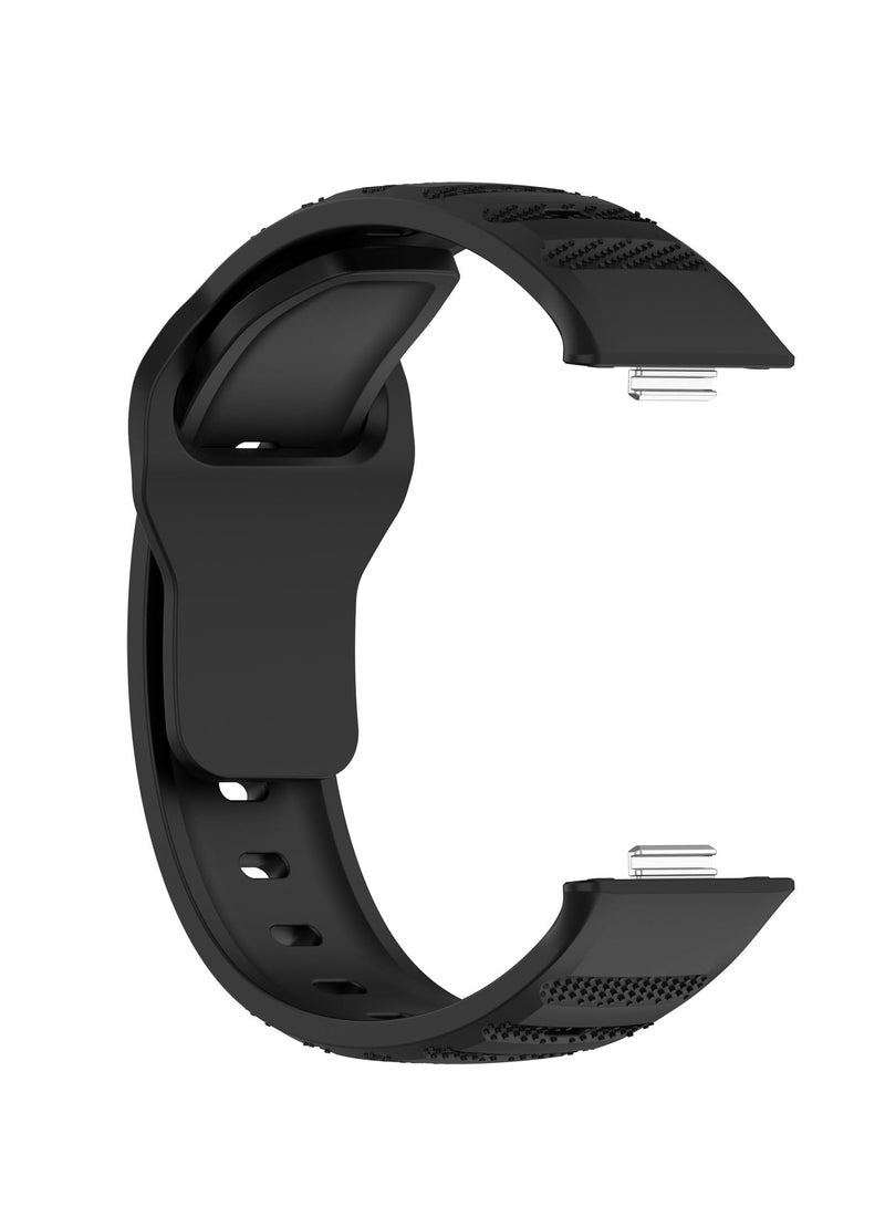 Compatible with Huawei Watch Fit 3 Bands for Women/Men Silicone Strap Soft Waterproof Replacement Wristband for Huawei Watch Fit 3 (Black) - Image 4