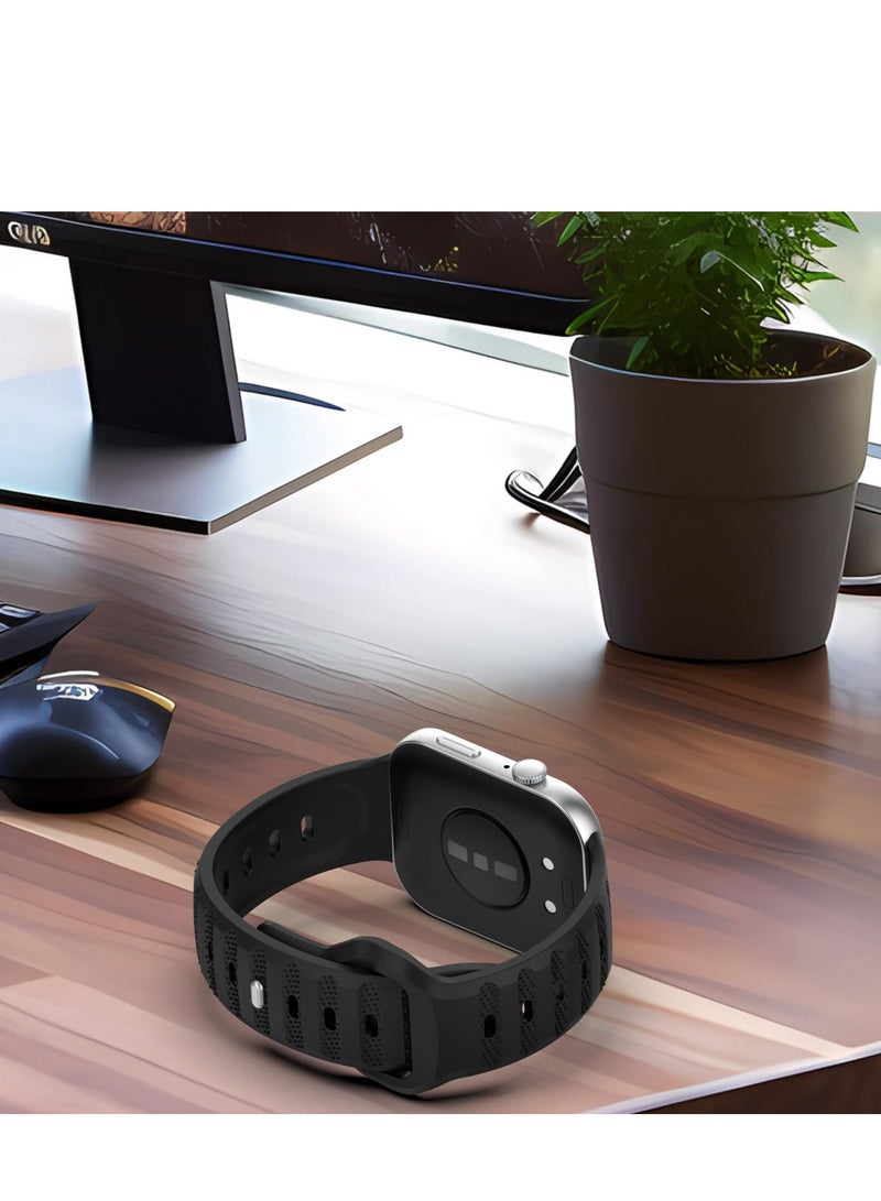 Compatible with Huawei Watch Fit 3 Bands for Women/Men Silicone Strap Soft Waterproof Replacement Wristband for Huawei Watch Fit 3 (Black) - Image 5