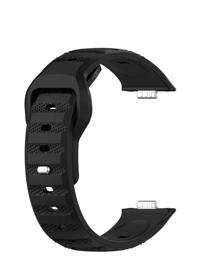 Compatible with Huawei Watch Fit 3 Bands for Women/Men Silicone Strap Soft Waterproof Replacement Wristband for Huawei Watch Fit 3 (Black) - Image 2