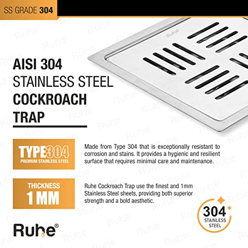 Ruhe® Floor Drainer | 304-Grade Stainless Steel Floor Drain- Ruby Square Flat Cut (6x6 inches) (Pack of 2) - Image 5