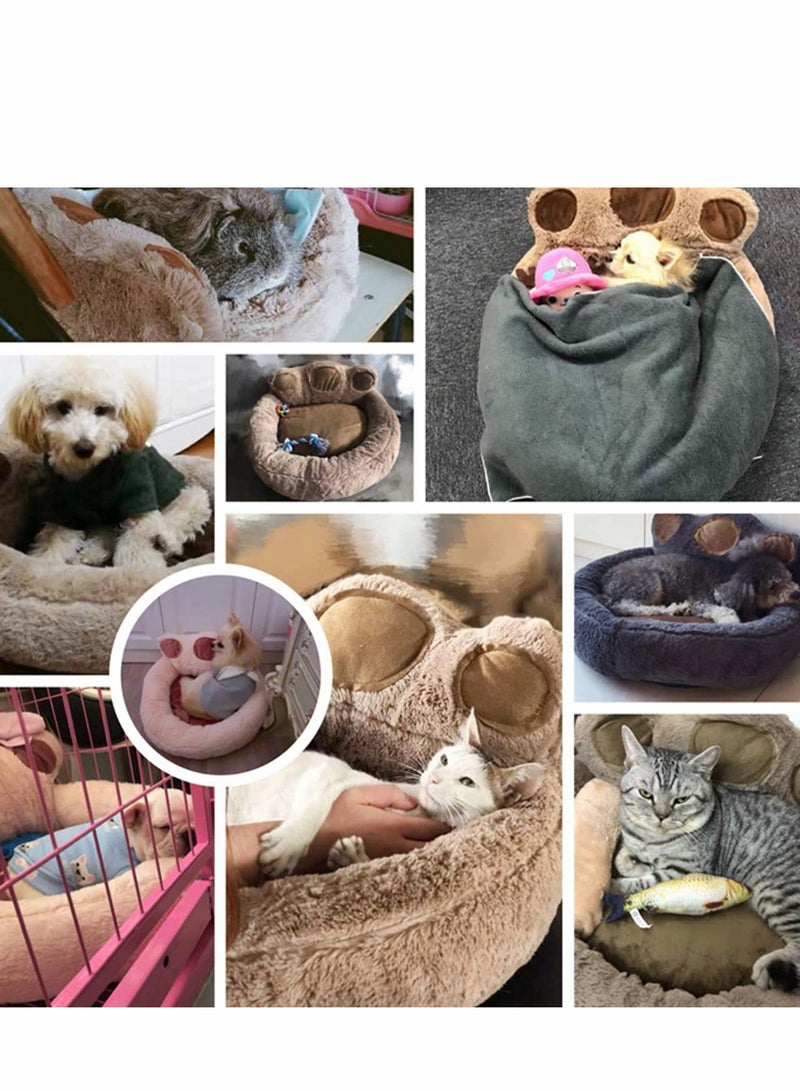 KASTWAVE Dog Bed, Pet Cat Mat Soft Paw Shaped Dog Sofa Bed, Dog Mattress for Small Medium Dogs Cats Pet Bed, Winter Cushion Provides a Warm Home for Your pet in Winter, pet Supplies, 52 * 56 cm, Pink - Image 2
