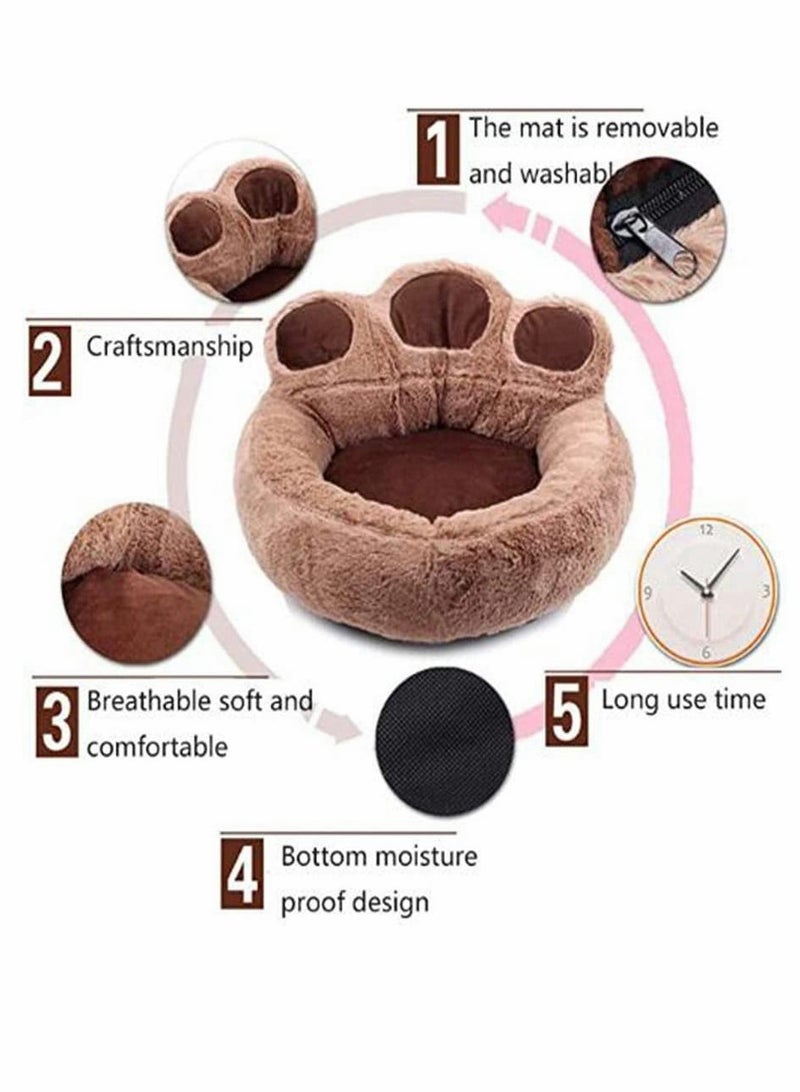 KASTWAVE Dog Bed, Pet Cat Mat Soft Paw Shaped Dog Sofa Bed, Dog Mattress for Small Medium Dogs Cats Pet Bed, Winter Cushion Provides a Warm Home for Your pet in Winter, pet Supplies, 52 * 56 cm, Pink - Image 4