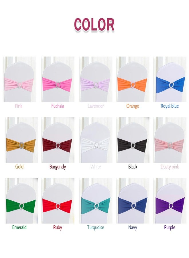 Howhic Pack of 60 Spandex Chair Sashes Bows ，Stretch Chair Cover Band with Buckle Slider Universal Elastic Ties for Wedding Banquet Party Event Decorations (Dusty Pink) - Image 5