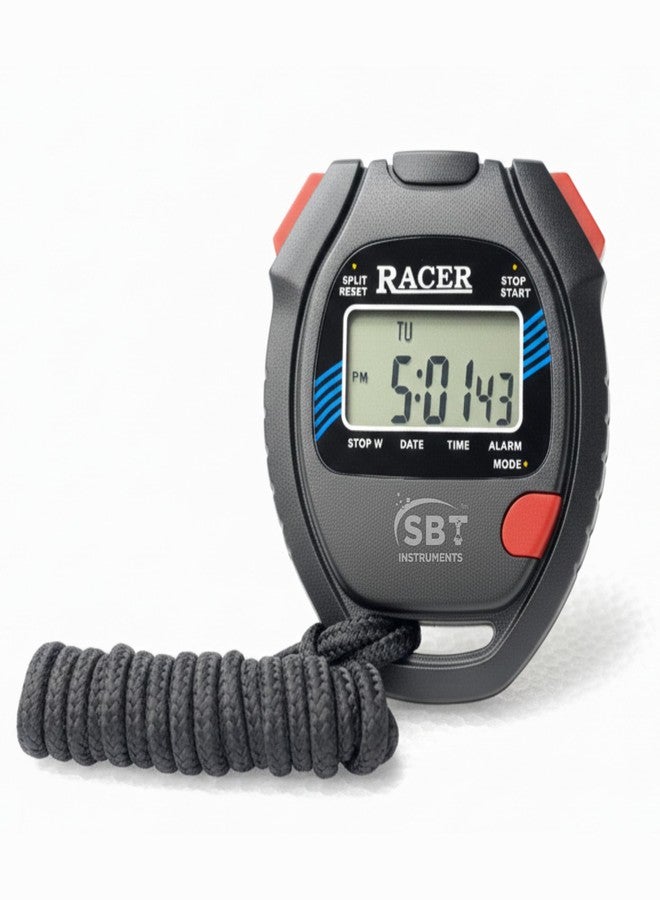 SBT INSTRUMENTS SBT Digital Racer Stopwatch Timer | Water & Sweat Resistant with Large LCD Display | Time, Date, Alarm & Lap Function | Original Durable Stopwatch for Coaches, Athletes & Fitness Training - Image 1