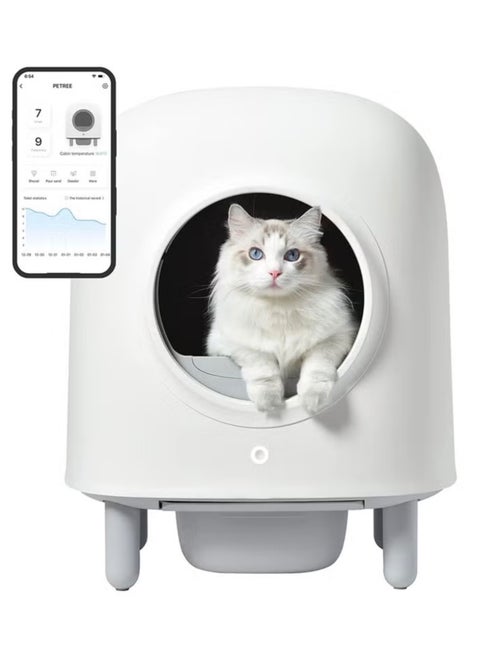 Petree™ Cube Self-Cleaning Cat Litter Box. Automatic Cat Litter Box Features Anti-pinch Technology. Automatic Self Cleaning Litter Box With App Control. Pet Tray Weighable & Detachable Cat Toilet. [12 Months Warranty].