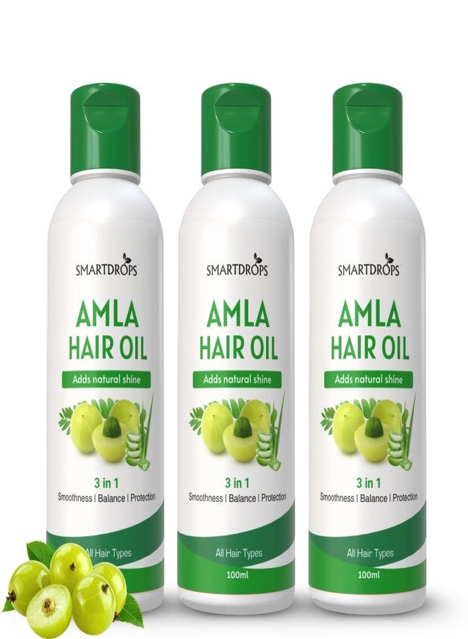 Smartdrops Amla Hair Oil for Hair Massage and Daily Grooming Routine, Smooth Finish Hair Oil for Men Women and All Hair Textures | 100ml (Pack 3) - Image 1