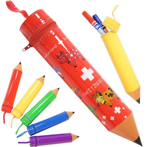 SILLYME Return Gift for Kids Birthday Party - Pencil Shaped Stationery Case Pouch (Mixed Design - 5pc) - Image 3