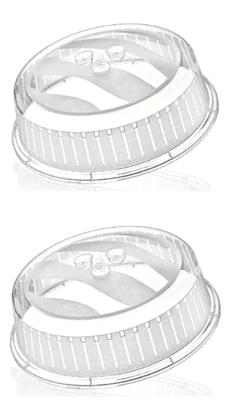 Microwave Splatter Cover, Microwave Cover for Foods BPA-Free, Microwave Plate Cover Guard, Hanging Hole and Adjustable Steam Vents - 26 cm - set of 2 pieces - Image 1