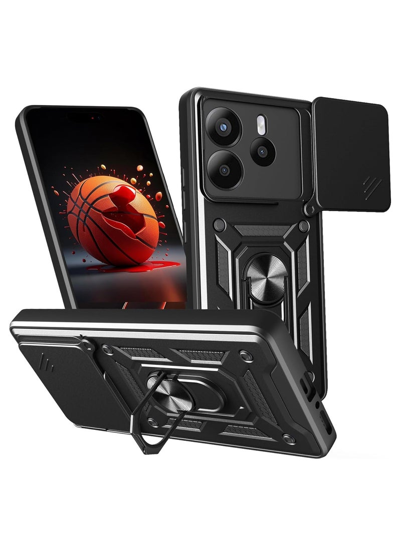 Phone Cover for Xiaomi Redmi Note 14 4G (not for 5G) with Slide Camera Cover Drop Protective Phone Case with Magnetic Car Mount Holder - Image 1