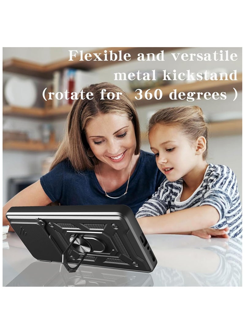 Phone Cover for Xiaomi Redmi Note 14 4G (not for 5G) with Slide Camera Cover Drop Protective Phone Case with Magnetic Car Mount Holder - Image 3