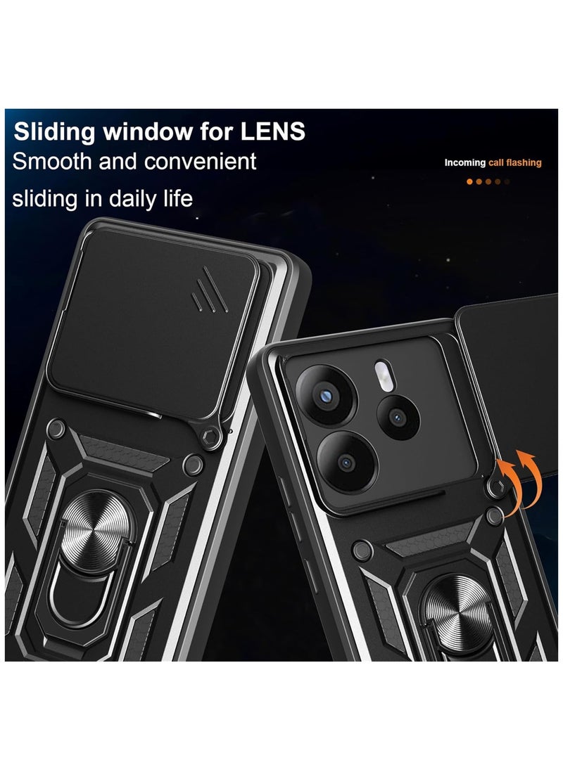 Phone Cover for Xiaomi Redmi Note 14 4G (not for 5G) with Slide Camera Cover Drop Protective Phone Case with Magnetic Car Mount Holder - Image 5