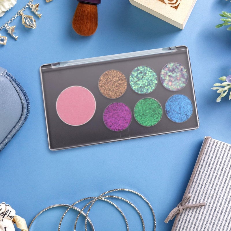 AJLTPA Magnetic Makeup Palette with Frosted Clear Top, 5 Pack Empty Eyeshadow Palettes depots Travel Storage Box for DIY Cosmetics Bronzer Highlights Powder (Small Palette - 5.5" x 3.1") - Image 4