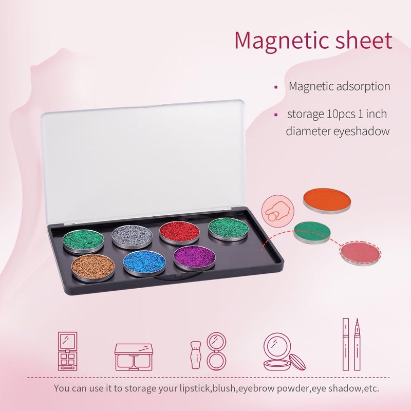 AJLTPA Magnetic Makeup Palette with Frosted Clear Top, 5 Pack Empty Eyeshadow Palettes depots Travel Storage Box for DIY Cosmetics Bronzer Highlights Powder (Small Palette - 5.5" x 3.1") - Image 3