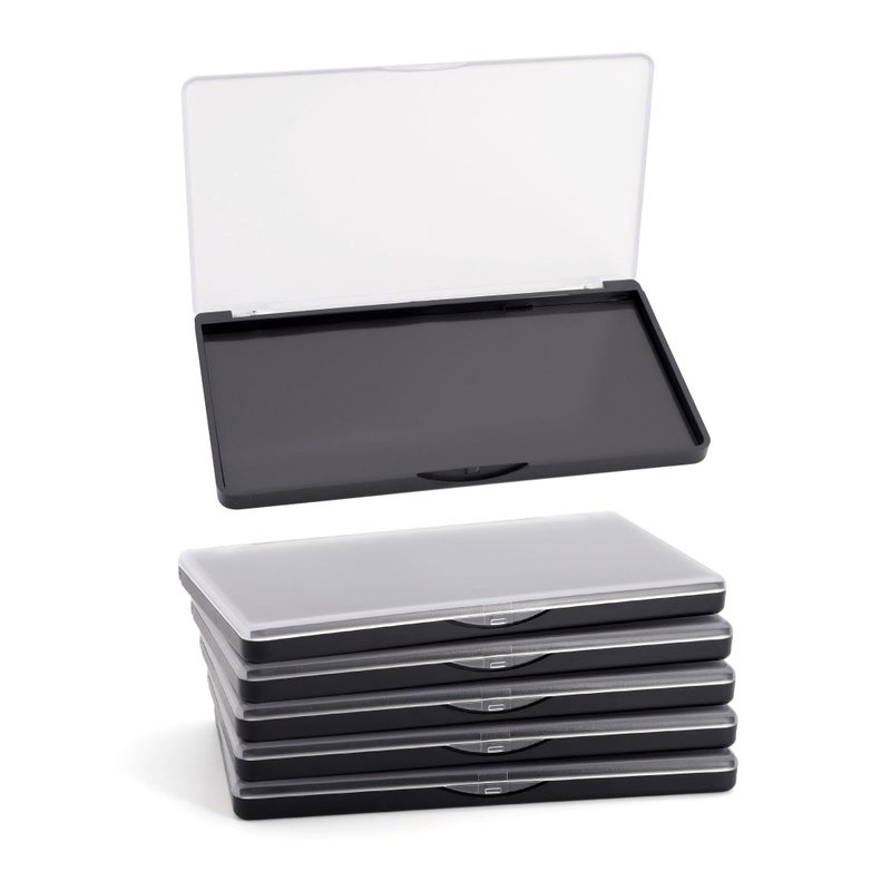 AJLTPA Magnetic Makeup Palette with Frosted Clear Top, 5 Pack Empty Eyeshadow Palettes depots Travel Storage Box for DIY Cosmetics Bronzer Highlights Powder (Small Palette - 5.5" x 3.1") - Image 1