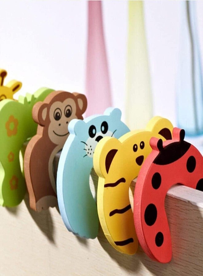 DORMICO Finger Pinch Baby Child Kid Pet Guard Protector Cartoon Animal Design Unbreakable Foam Door Slamming Stopper Prevents Getting Locked in Room Baby Proofing (Pack of 6) - Image 2