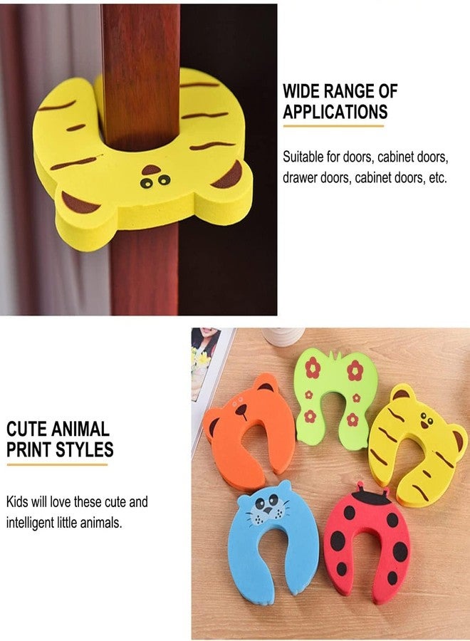 DORMICO Finger Pinch Baby Child Kid Pet Guard Protector Cartoon Animal Design Unbreakable Foam Door Slamming Stopper Prevents Getting Locked in Room Baby Proofing (Pack of 6) - Image 4