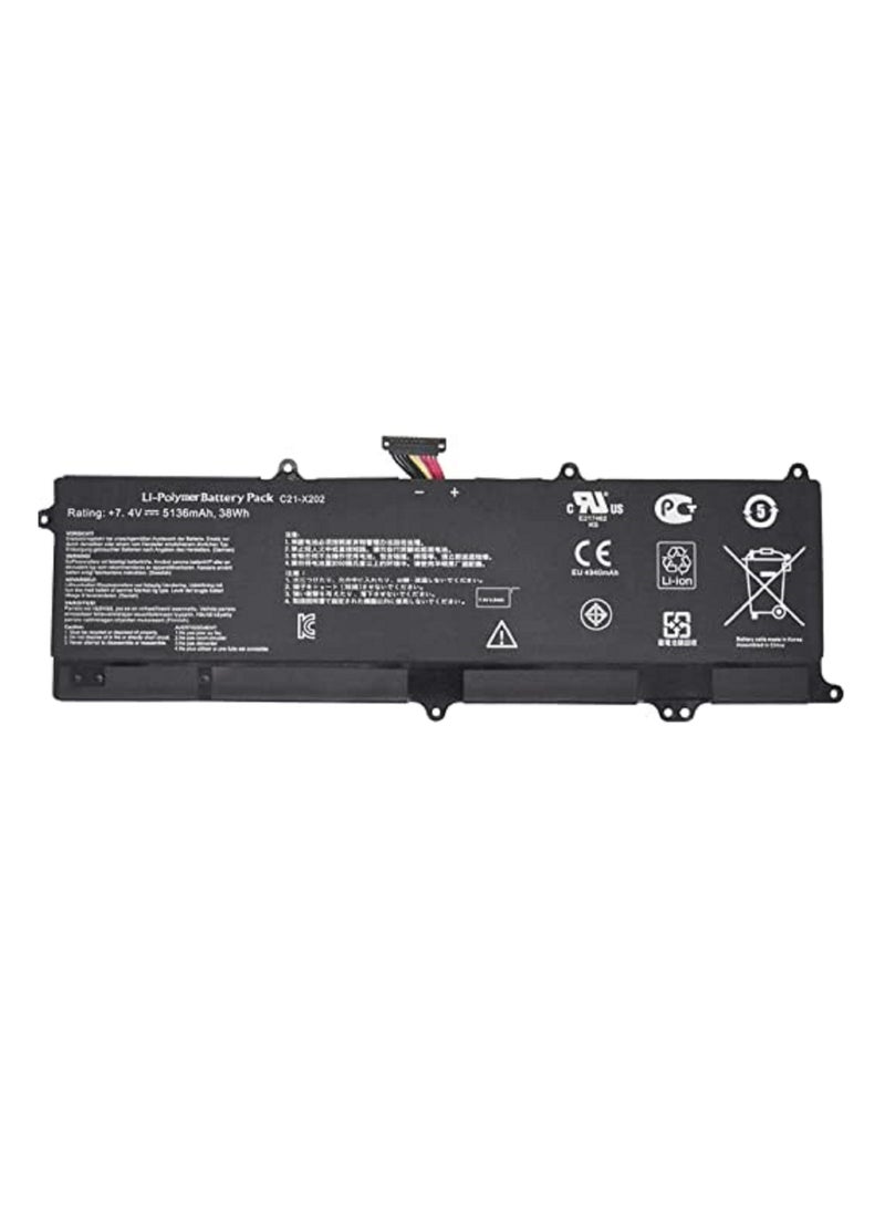 WeightX - Lapmart C21-X202 Battery for Asus Vivobook S200 S200E X201 X201E X202 X202E Q200 Q200E C21x202 Series Laptop 7.4V 5000mAh/38Wh - Image 1