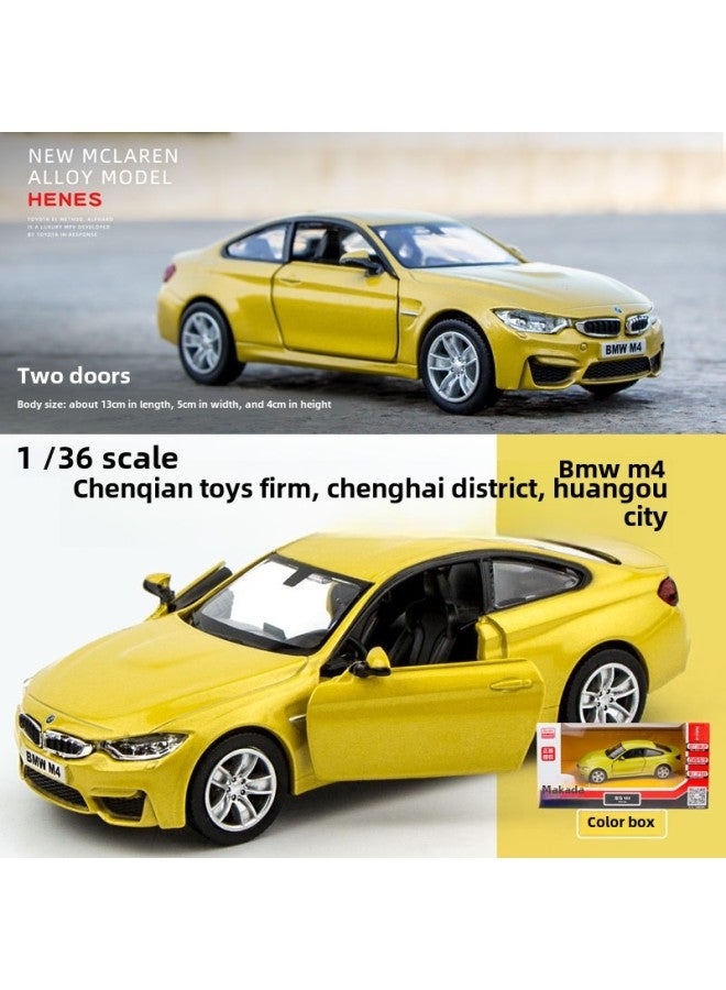Marco's Lamborghini Daniel Calf Bat Mercedes-Benz Horse Audi Land Rover Simulation Alloy Car Model-Color:BMW M4 Gold