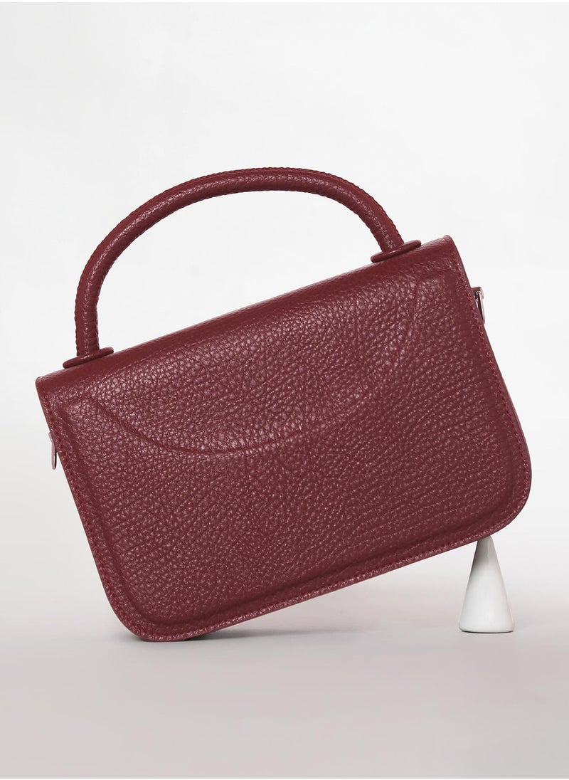 Haute Sauce Solid Magnet Lock Regular Vegan Leather Hand Bag For Women  - Image 1